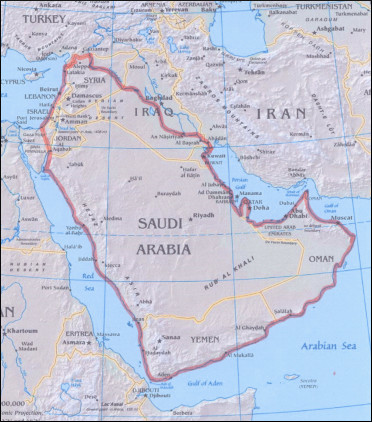 The outline of the land given to Abraham by God